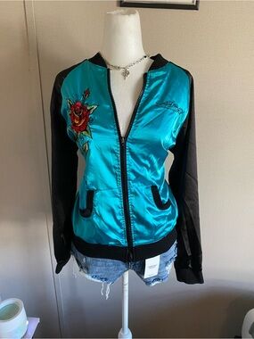 Cute blue Y2K Ed hardy jacket